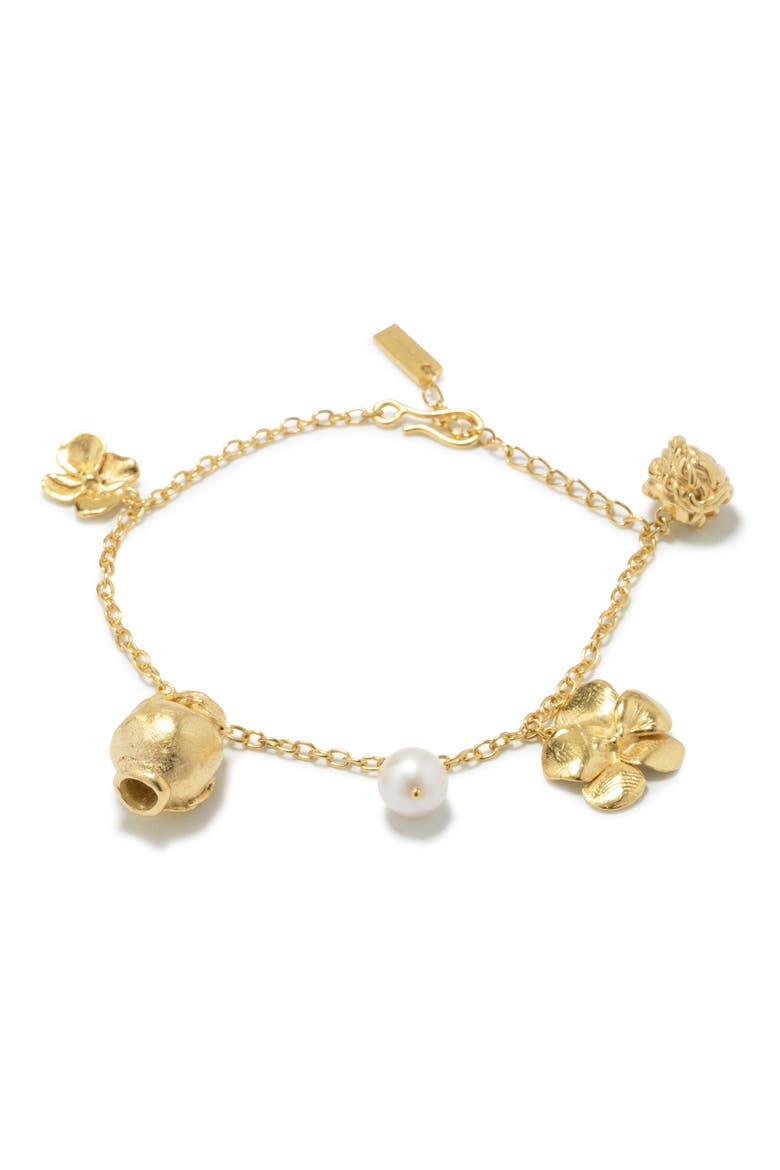Tumbled Multi Charm Bracelet, Alternate, color, 18CT GOLD PLATED