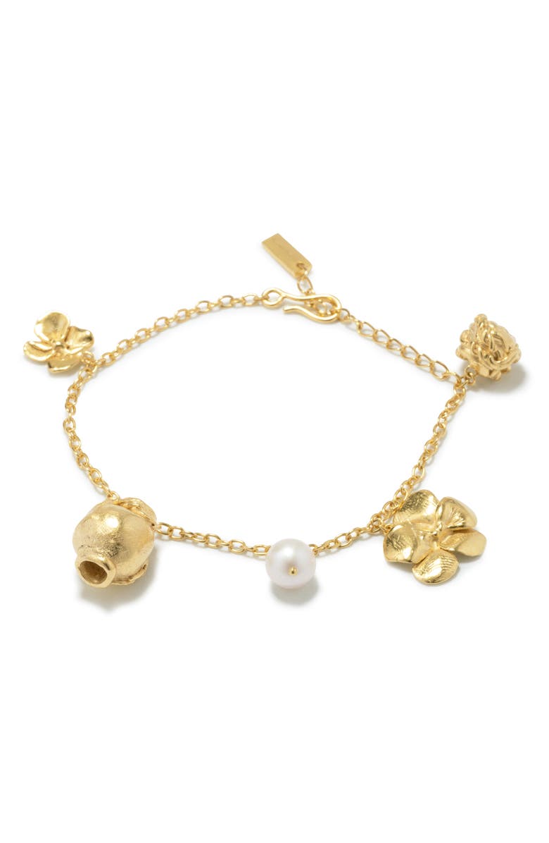 COMPLETEDWORKS Tumbled Multi Charm Bracelet, Alternate, color, 18Ct Gold Plated