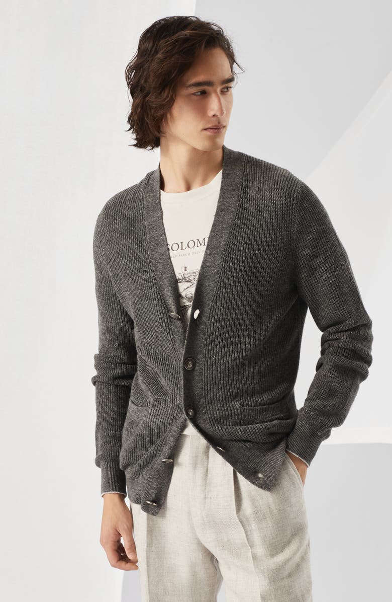 Brunello Cucinelli Cardigan with metal buttons, Alternate, color, 