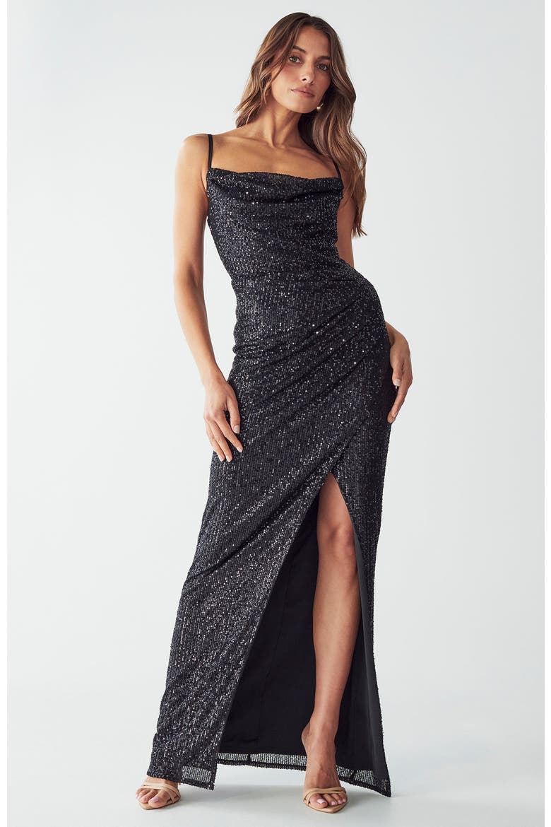 Indy Dress, Alternate, color, Black Sequin