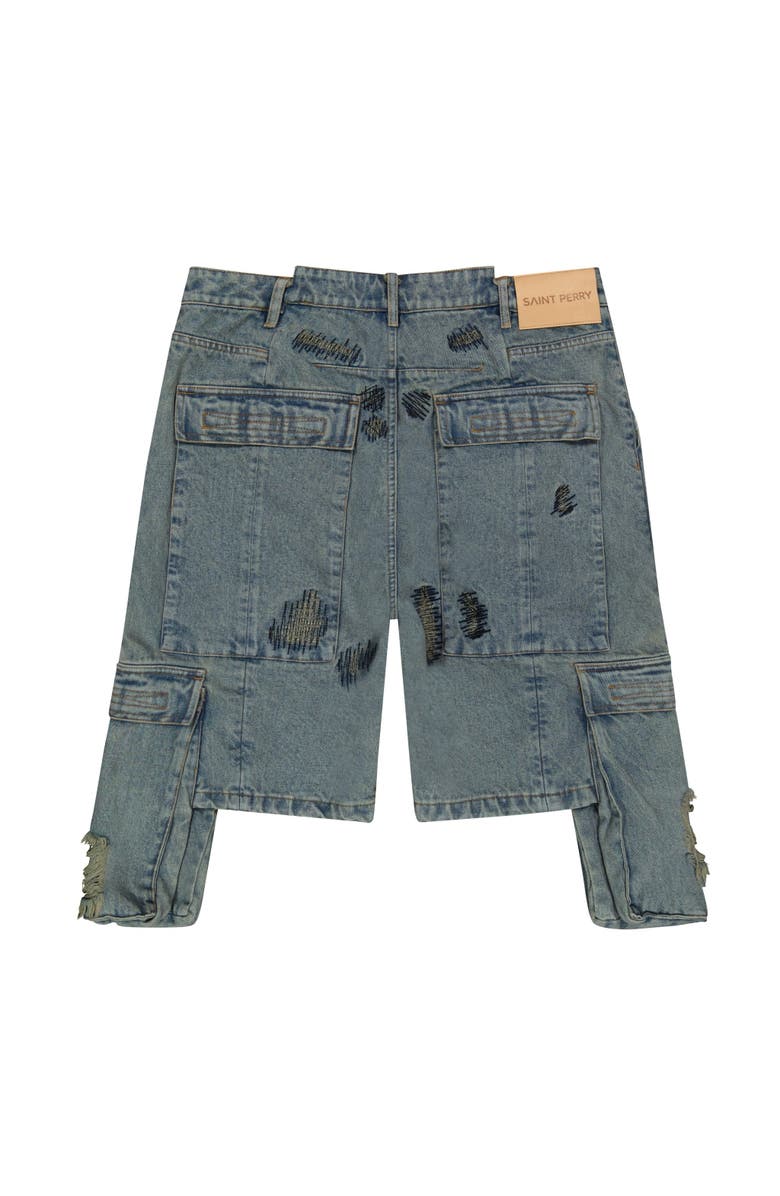 SAINT PERRY Jazzy Denim Short, Alternate, color, Blue