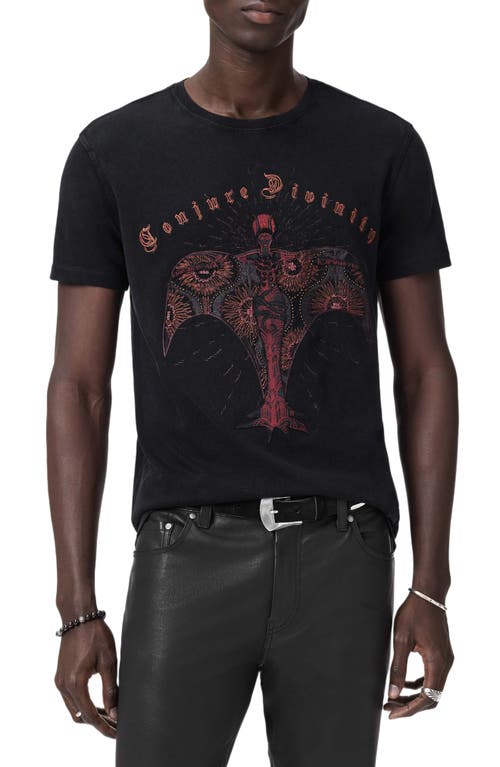 John Varvatos Deco Goddess Embellished Organic Cotton T-shirt In Black