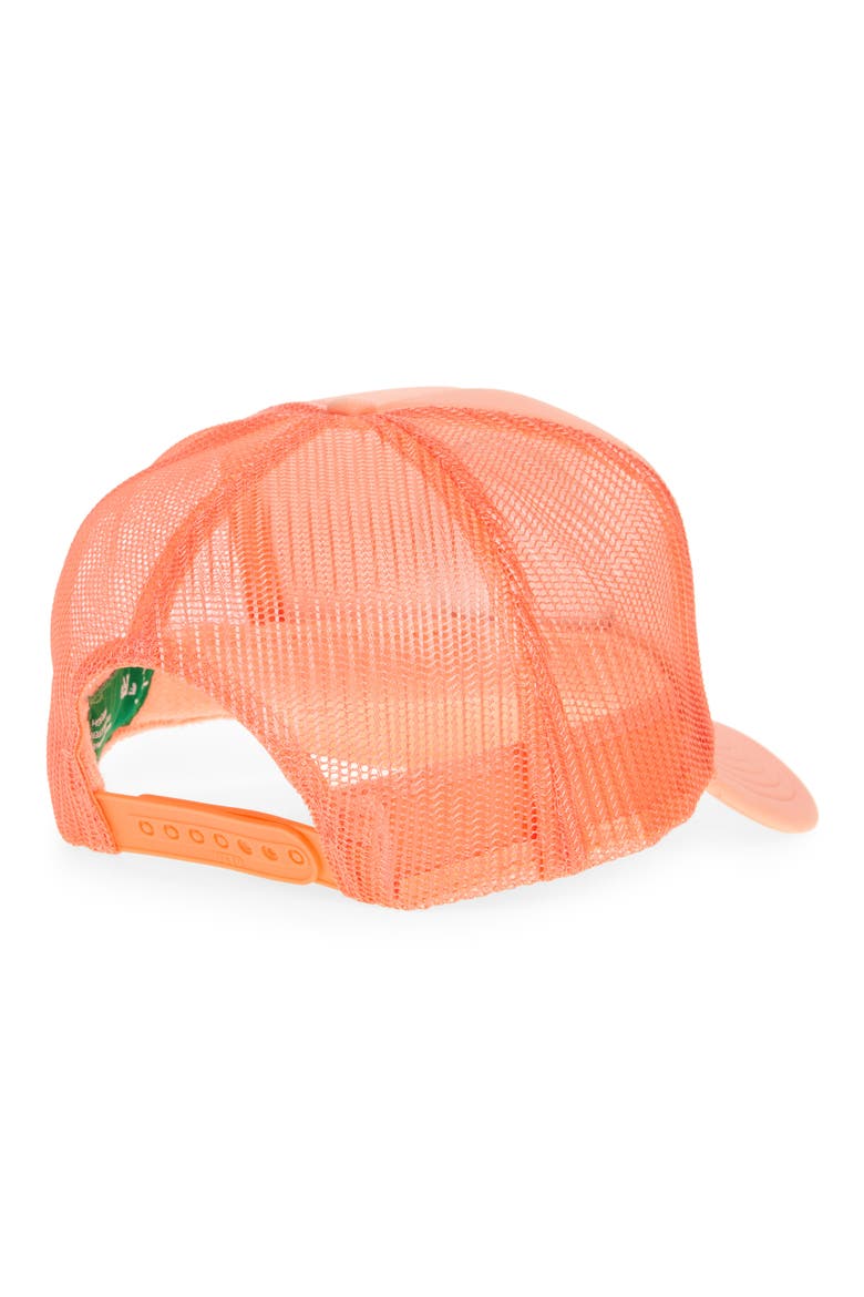 Embroidered Patch Trucker Hat, Alternate, color, CORAL