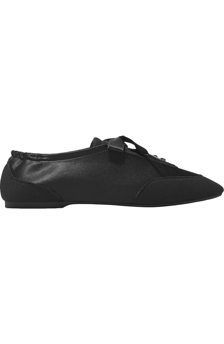 VIVAIA Square-Toe Lace-Up Satin Sneakerina, Alternate, color, Black