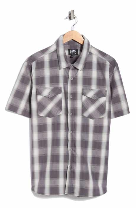 Frye Plaid Short Sleeve Dobby Button-Up Shirt