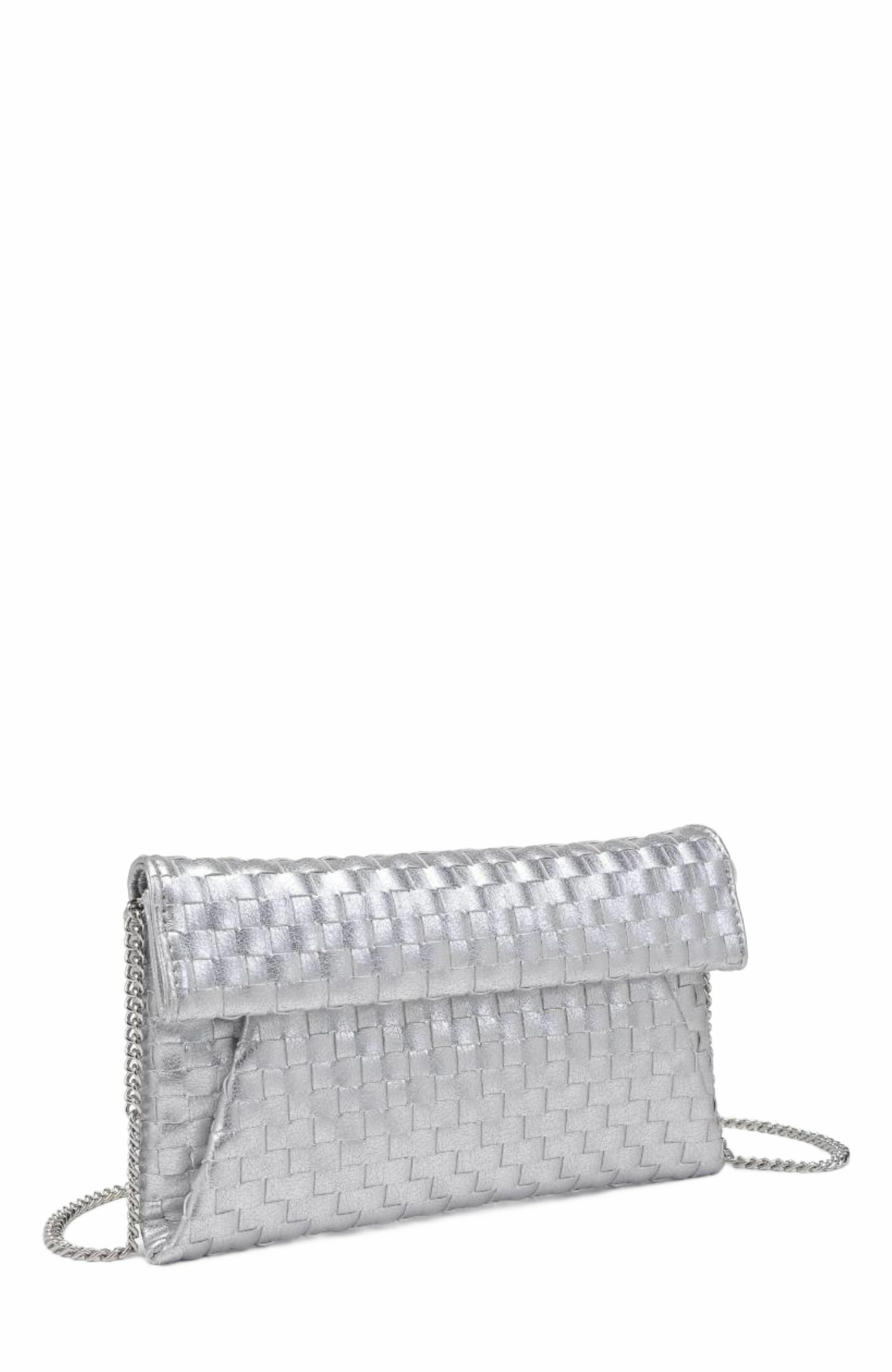 MODA LUXE Priscilla Clutch, Alternate, color, Silver
