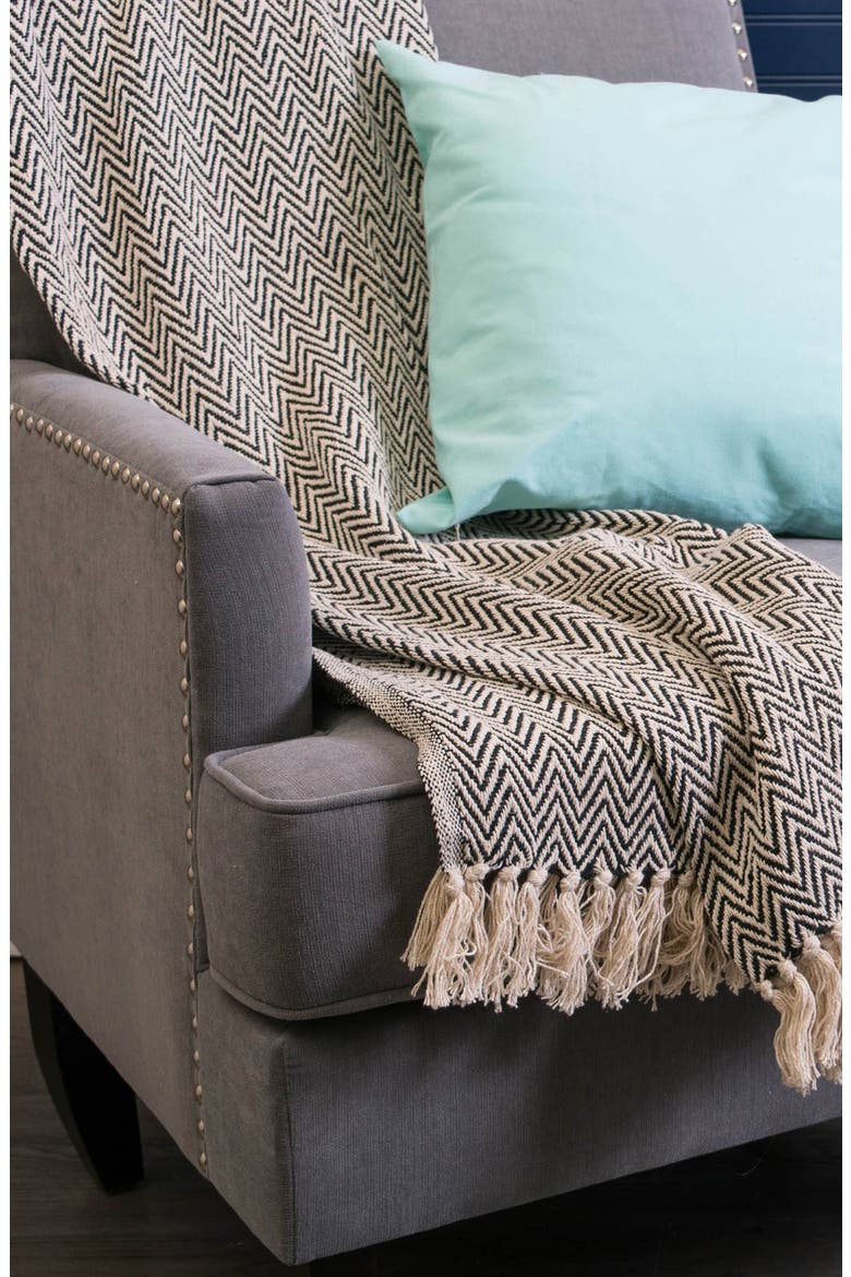 Tassel Throw Blanket, Alternate, color, BLACK