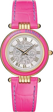Balmain Haute Elegance Leather Strap Watch, 30mm