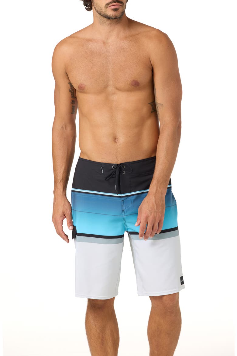 Lennox Stripe Board Shorts, Alternate, color, FOG