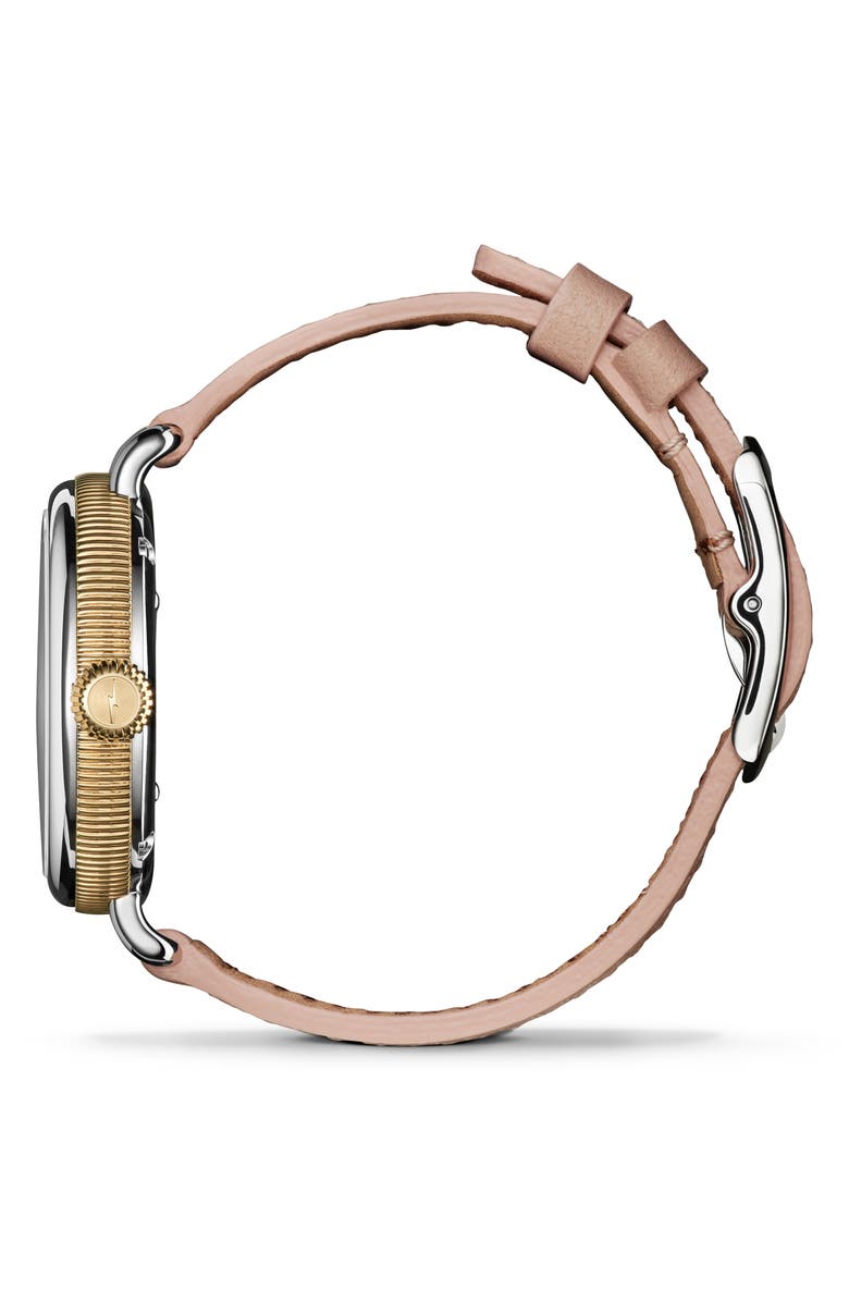 Shinola The Birdy Leather Strap Watch, 34mm, Alternate, color, Light Pink