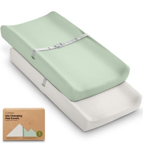 Keababies 2-pack Isla Changing Pad Covers In Sage