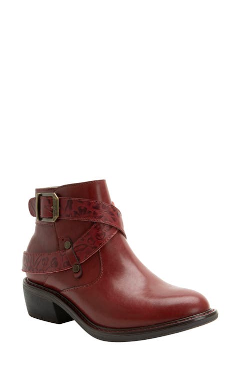 Millie Embossed Block Heel Bootie (Women)