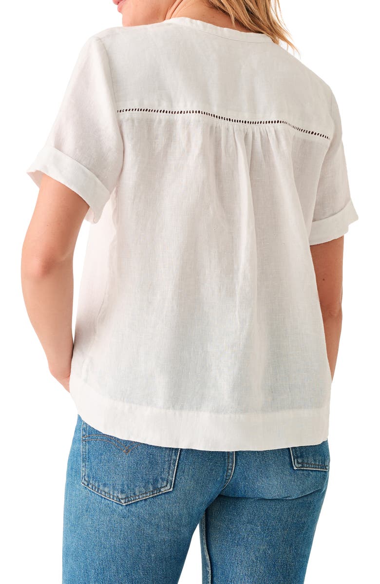 Faherty Gemina Pintuck Linen Top, Alternate, color,