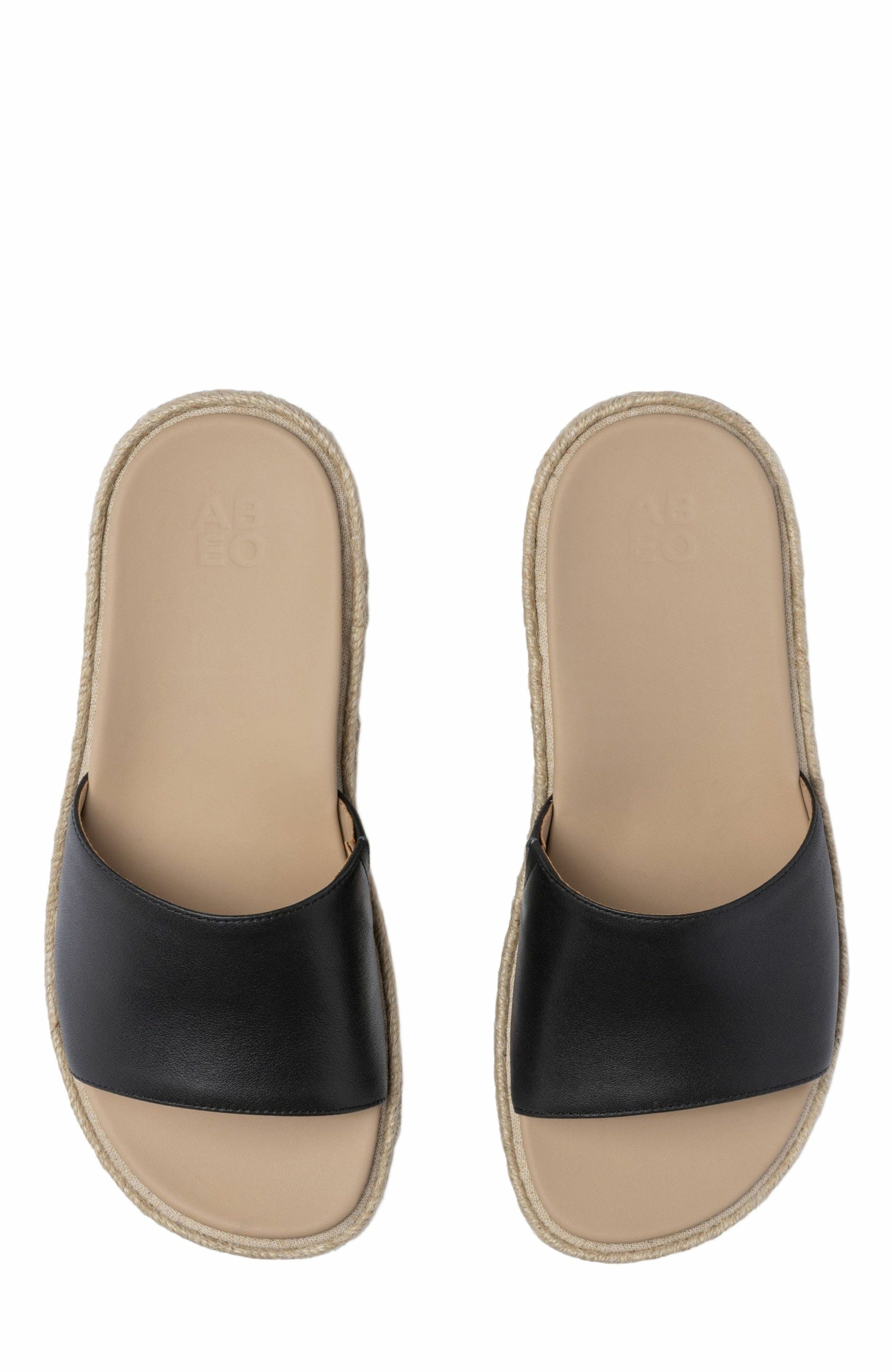 ABEO Solstice Slide, Alternate, color, Black Leather - Metatarsal