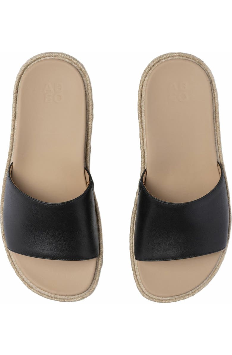 ABEO Solstice Slide, Alternate, color, Black Leather - Metatarsal