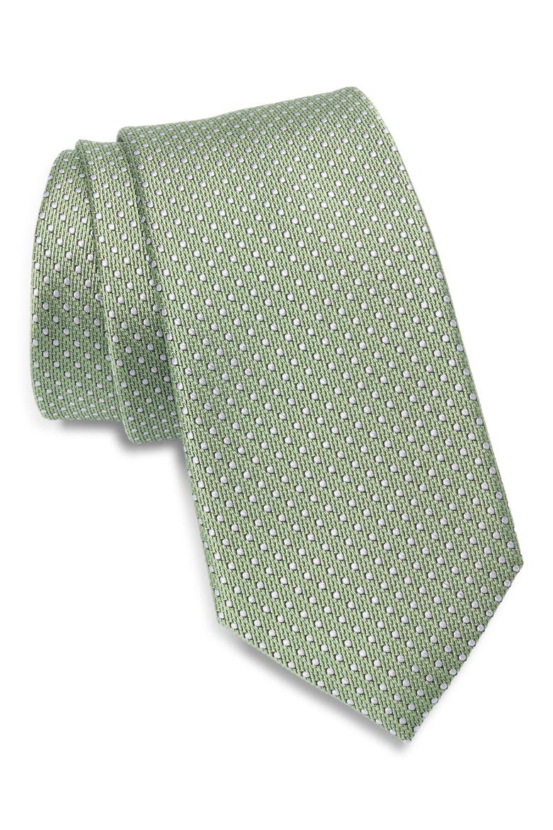 Tepper Dot Silk Jacquard Tie, Main, color, GREEN