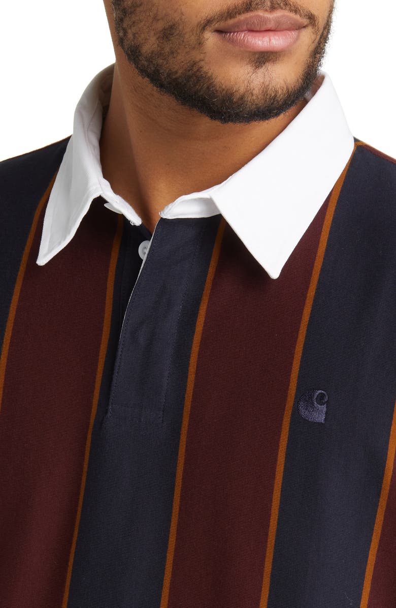 Carhartt Work In Progress Vertical Stripe Cotton Rugby Shirt, Alternate, color,