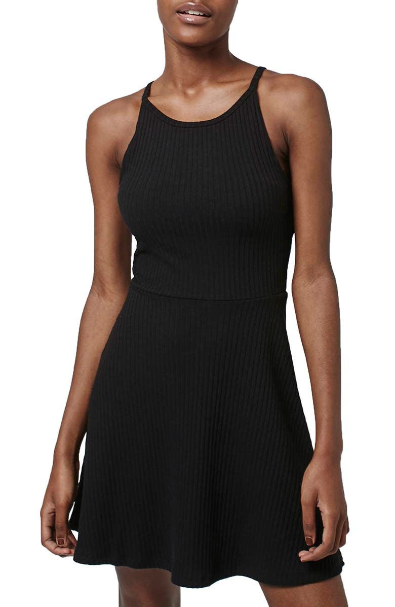 Topshop Strappy Back Tunic Dress, Alternate, color,