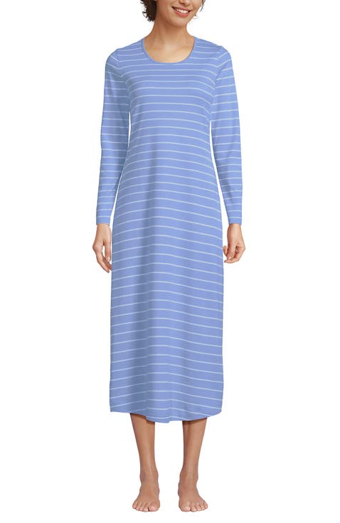 Cotton Long Sleeve Midcalf Nightgown
