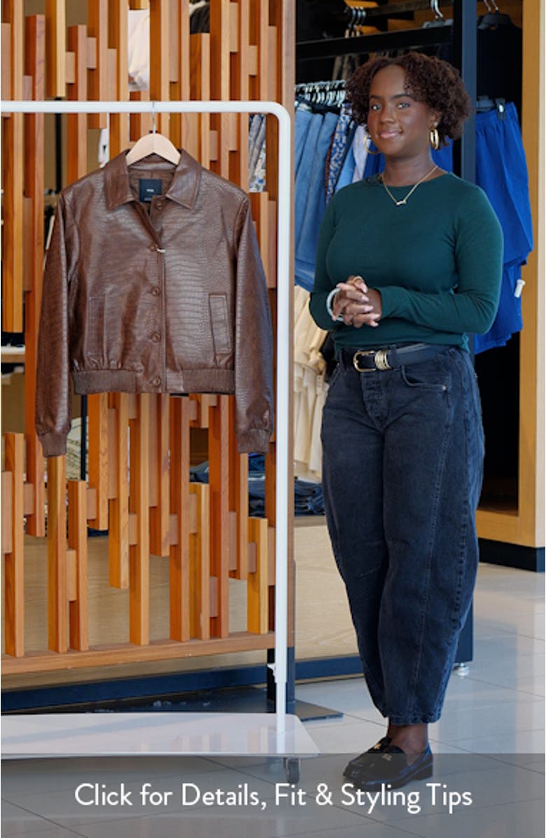 Dundee Croc Embossed Faux Leather Jacket, sales video thumbnail