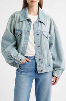 Topshop Oversize Balloon Sleeve Denim Jacket