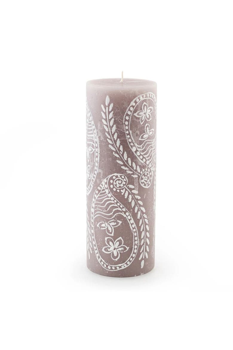 Henna Brown Painted Pillar Candle, Main, color, Henna Brown - 3x8"