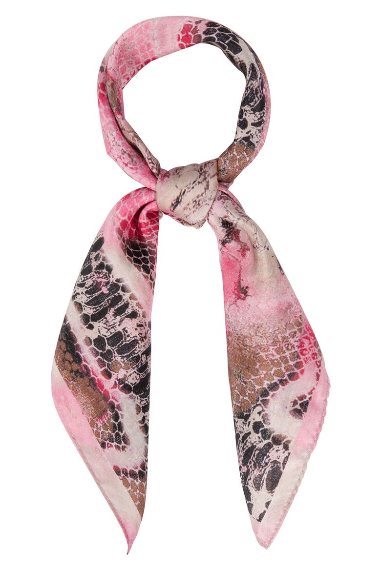 Aeturnum Silk Bandana Scarf, Main, color, PINK