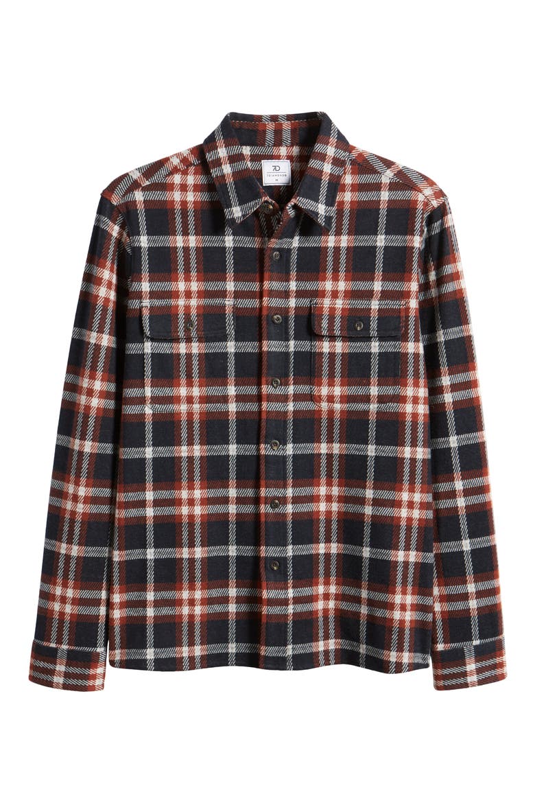 Generations Plaid Button-Up Shirt, Alternate, color, NAVY