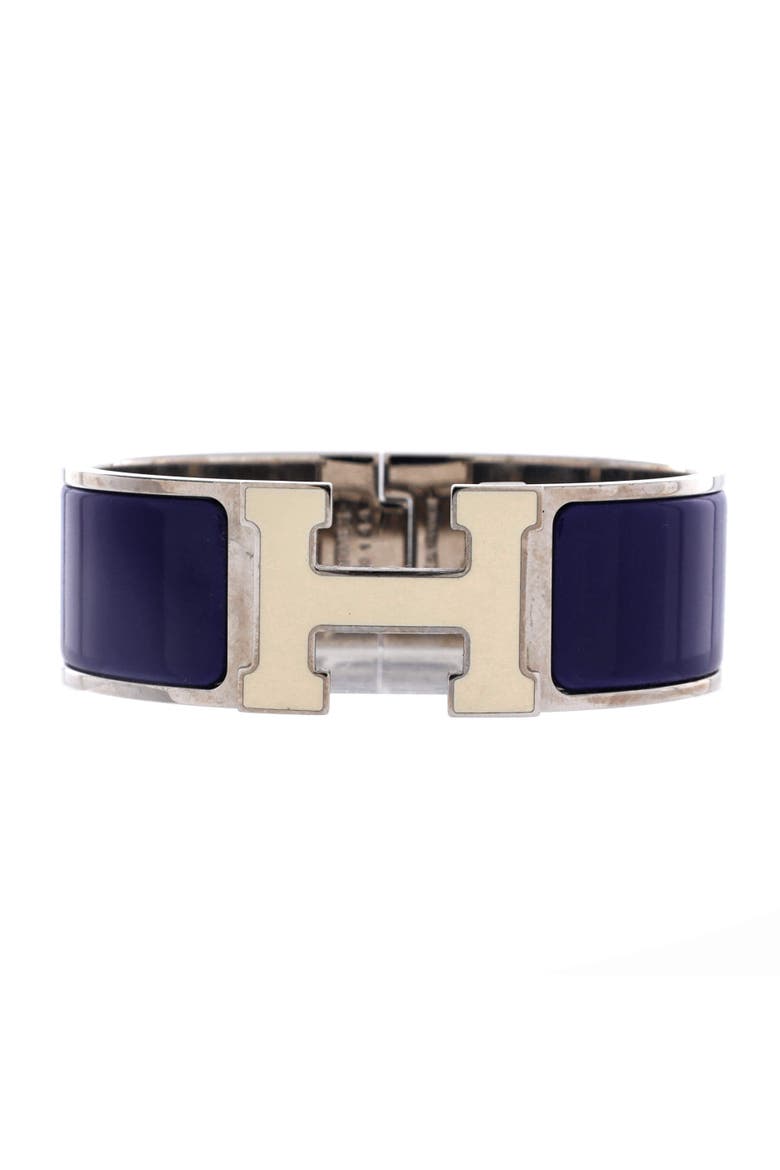 Clic Clac H Bracelet Metal and Enamel Wide, Main, color, Blue