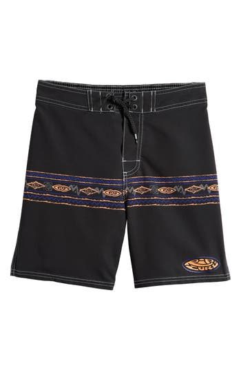 Rip Curl Kids' Mirage Raw Energy Swim Trunks In Black