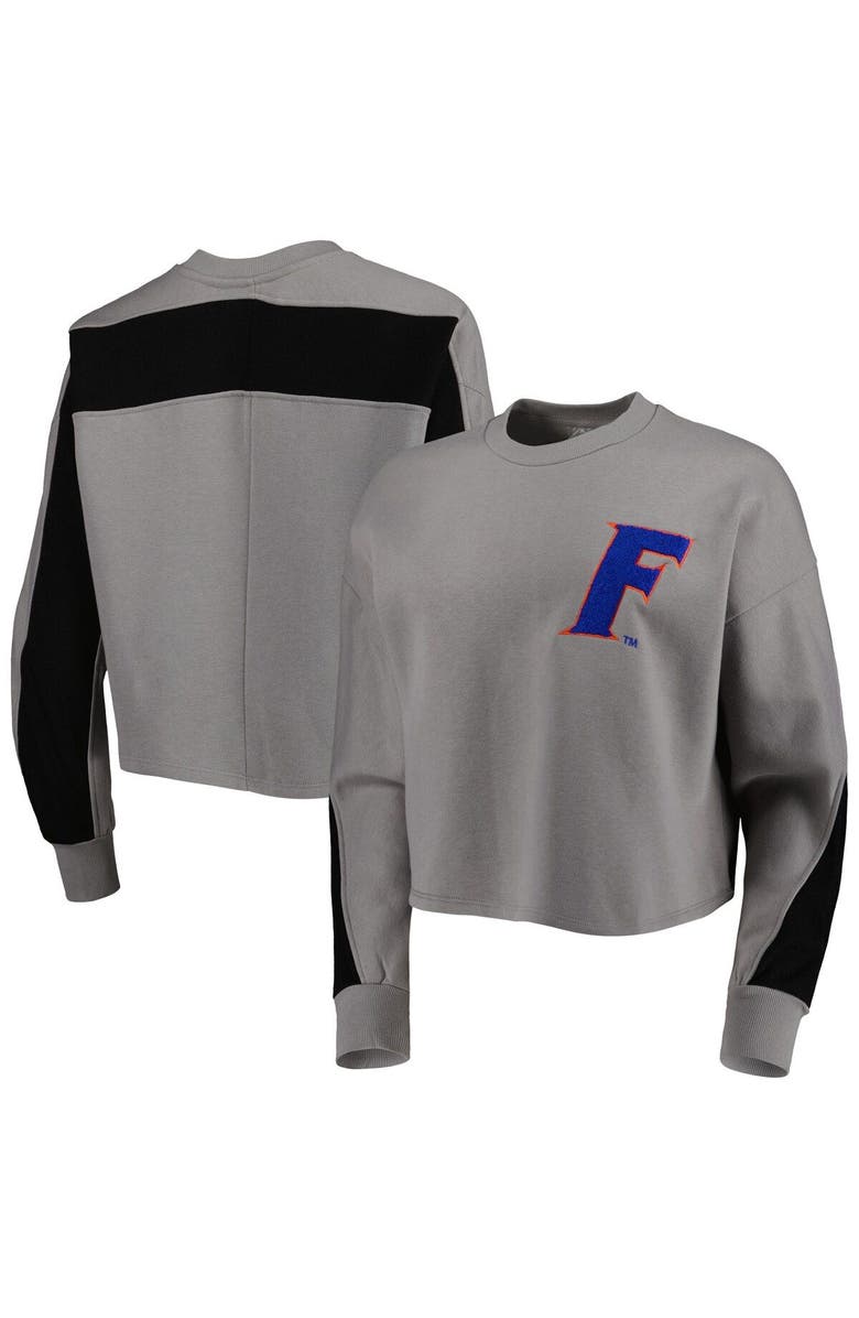 GAMEDAY COUTURE Women's Gameday Couture Gray Florida Gators Back To Reality Colorblock Pullover Sweatshirt, Main, color, Gray