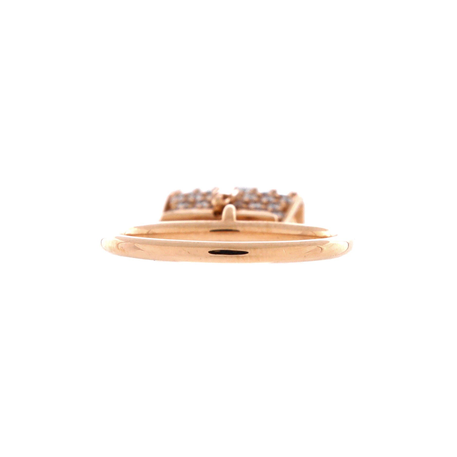 Kelly Amulette Ring 18K Rose Gold with Pave Diamonds, Alternate, color, Metallic Gold