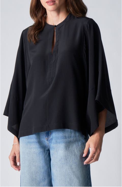 Silk Wide Sleeve Top