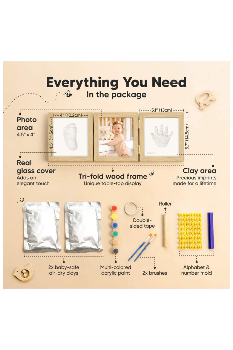 Fond Hand & Footprint Keepsake Frame, Alternate, color, Ash Wood