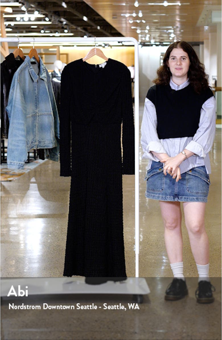 Textured Long Sleeve Midi Dress, sales video thumbnail