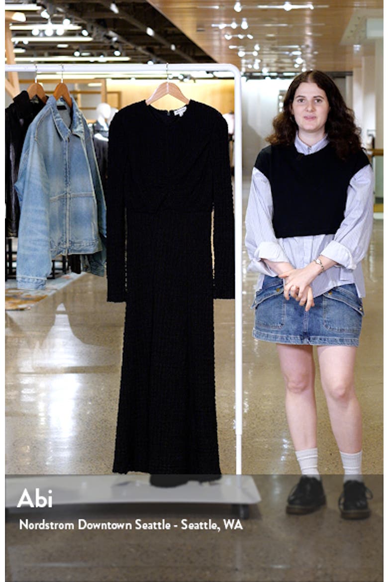 Textured Long Sleeve Midi Dress video