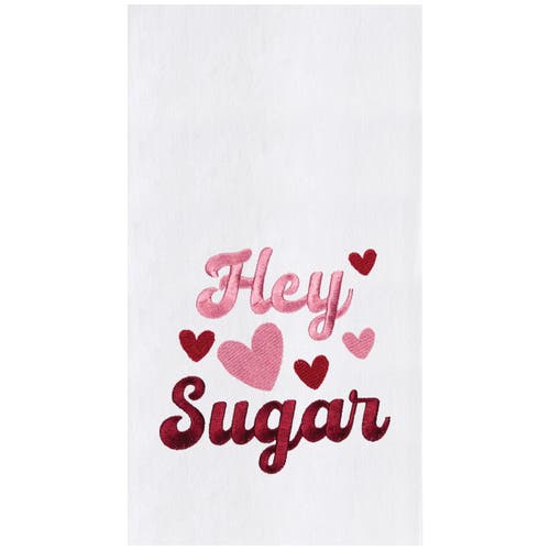 C & F Home C&f Home Hey Sugar St. Valentines Kitchen And Bathroom Embroidered Hand Towel In Pink