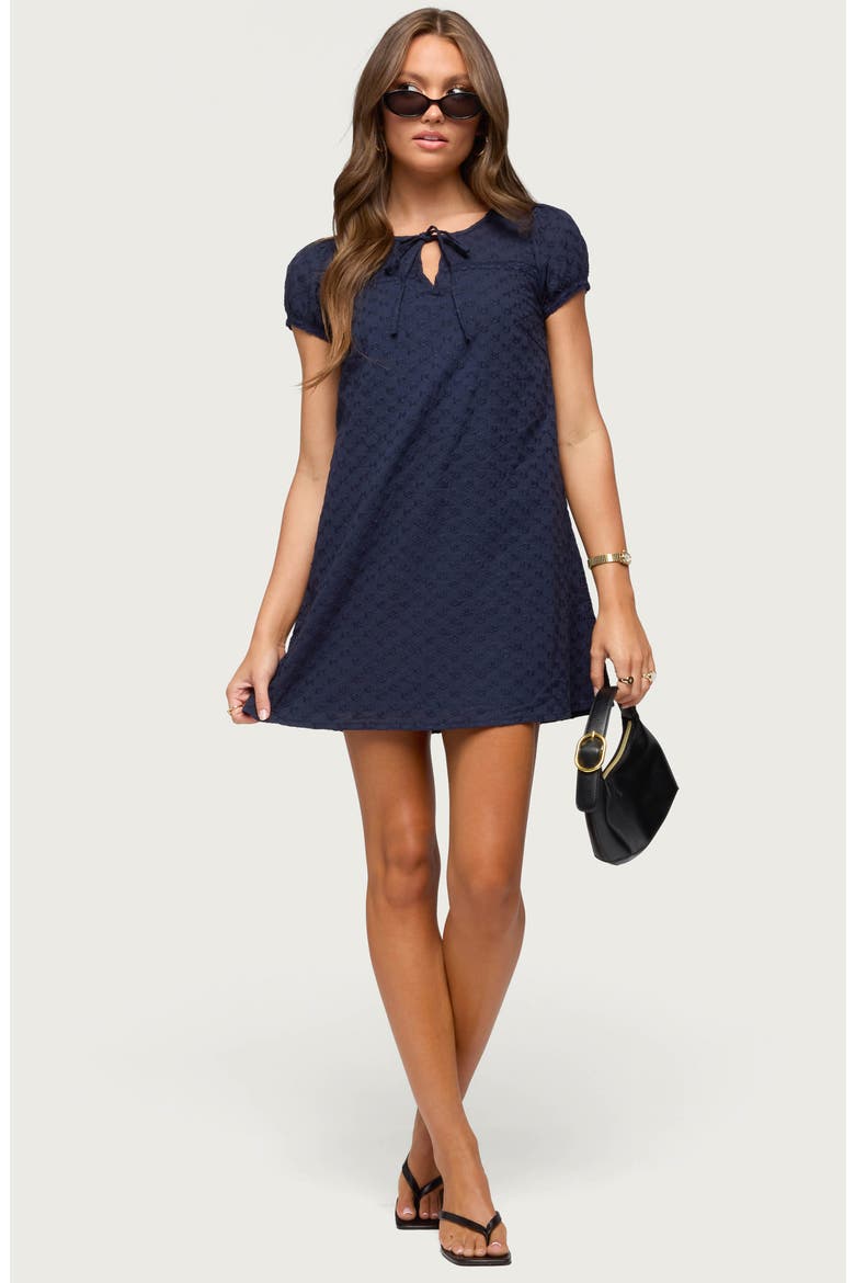 Mariella Lacy Minidress, Alternate, color, NAVY