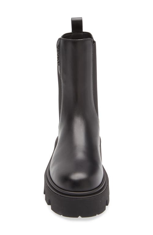 Moncler Black Leather Aurea Chelsea Ankle Boots In Black