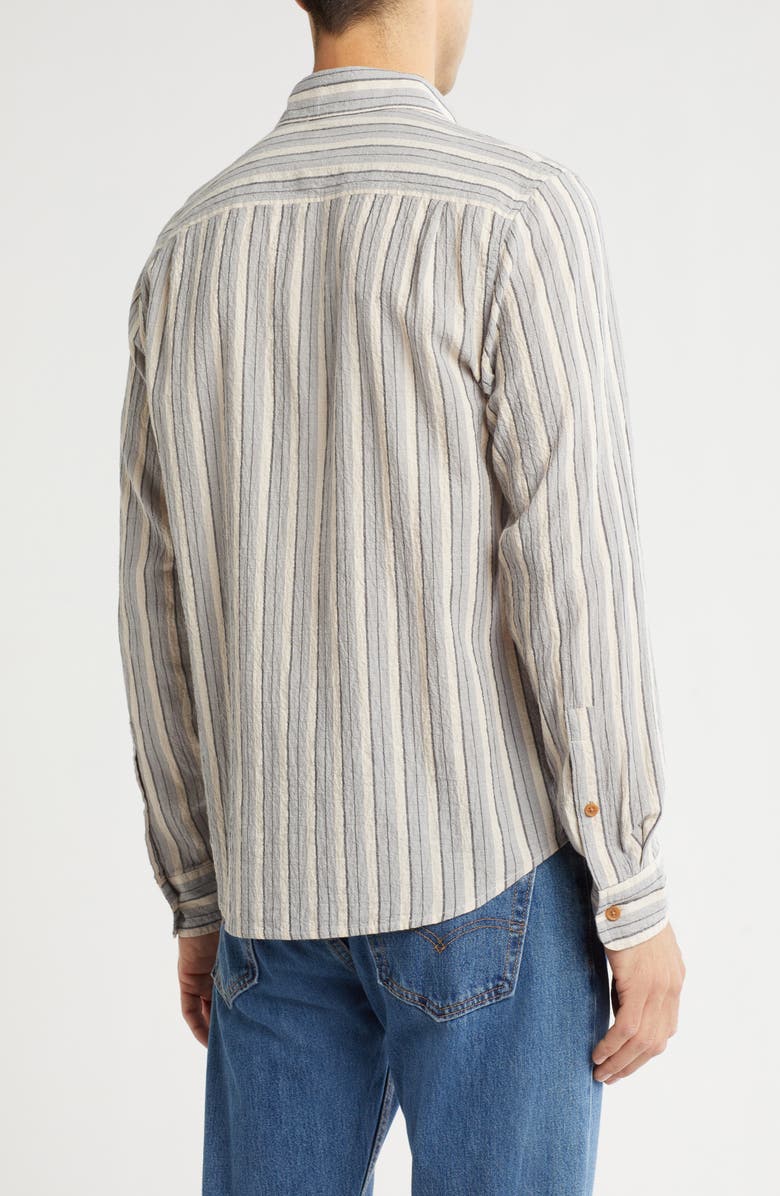 Lucky Brand Mason Long Sleeve Stretch Cotton Button-Up Work Shirt, Alternate, color, Blue/ Natural Stripe