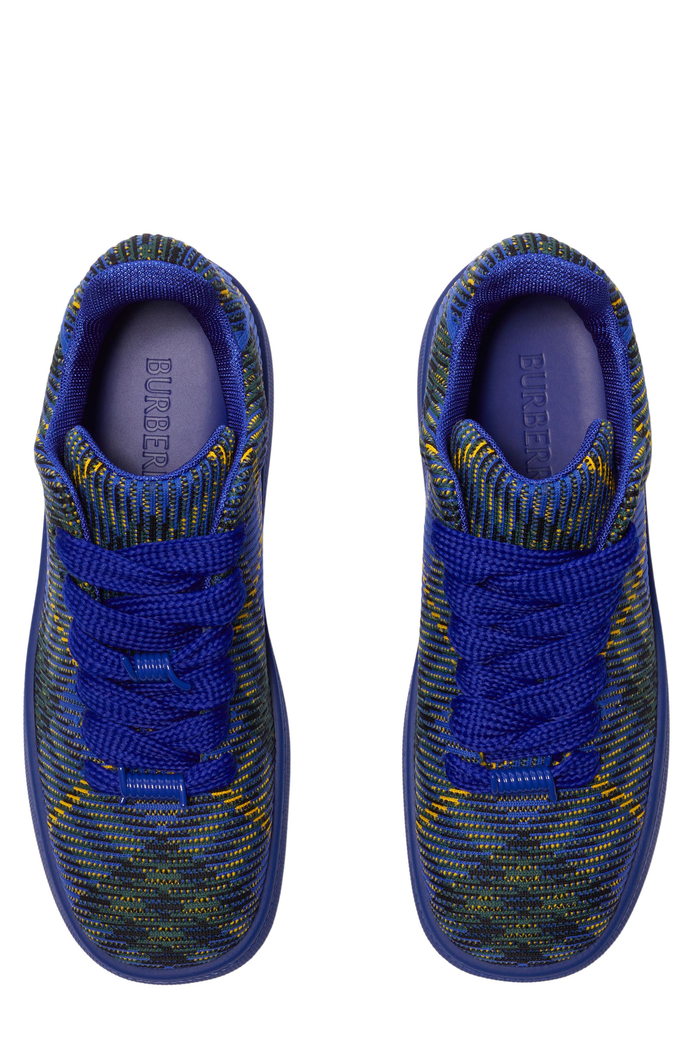 Burberry Check Knit Box Sneaker, Alternate, color, Bright Navy Ip Chk