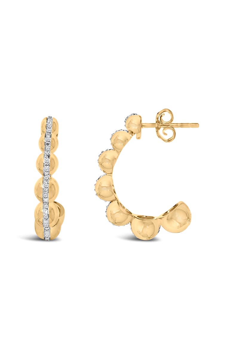 Gold Vermeil Diamond Accent Bold Earring, Alternate, color, Silver
