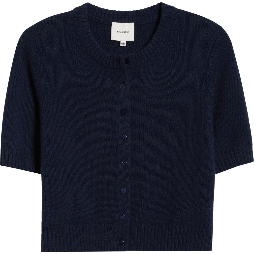 Reformation Maude Cashmere Cardigan In Blue
