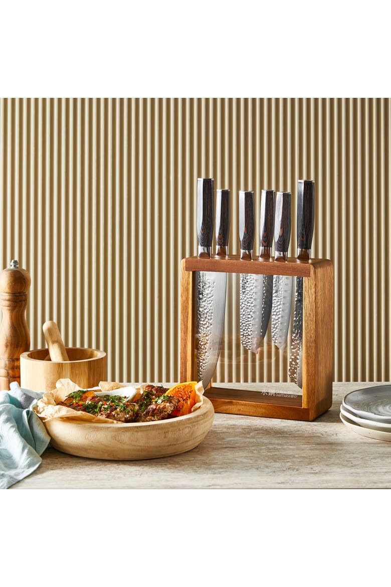 Damashiro EMPEROR® Mokuzai 7-Piece Knife Block, Alternate, color, Silver