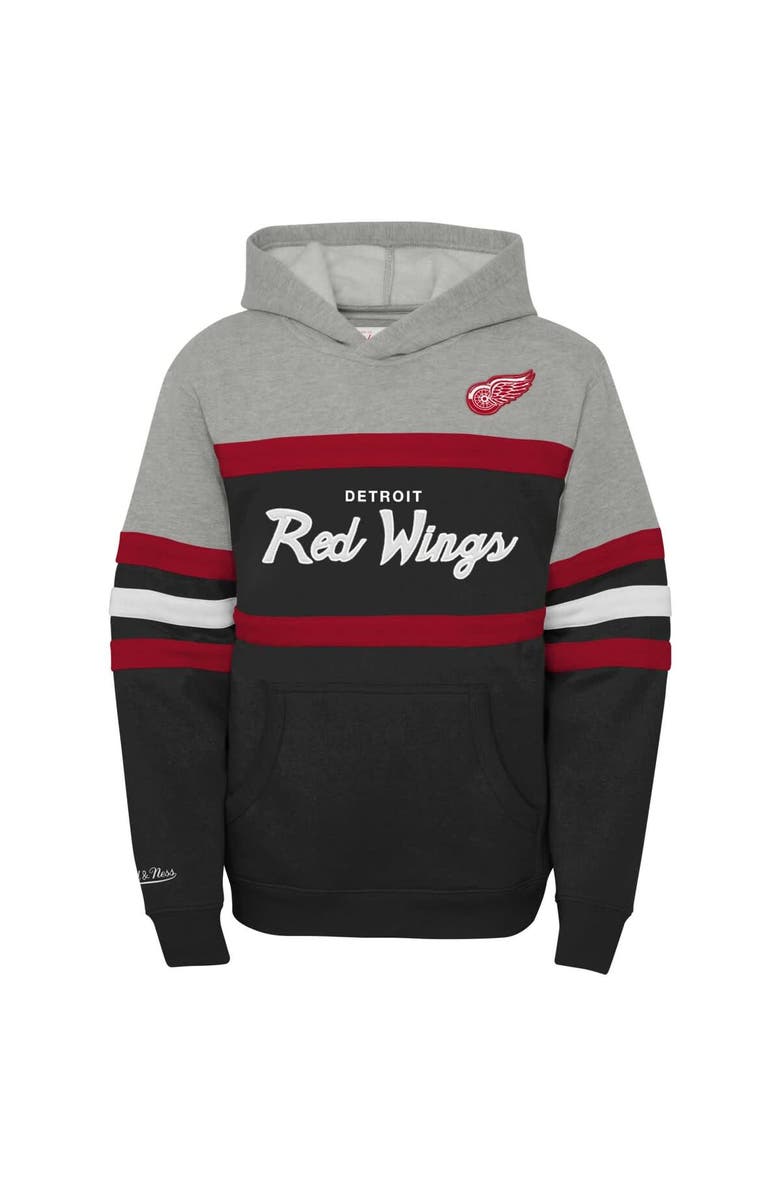Mitchell & Ness Youth Mitchell & Ness Red Detroit Red Wings Head Coach Pullover Hoodie, Alternate, color, Black