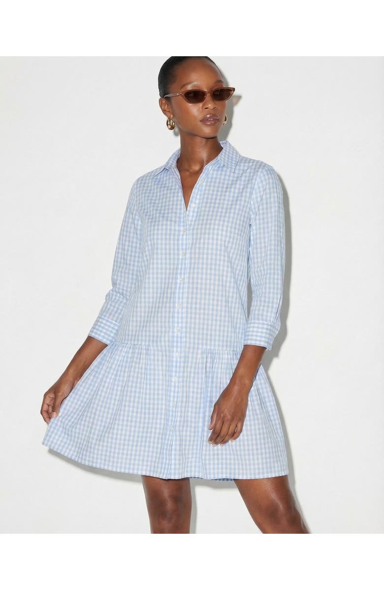 The Shirt by Rochelle Behrens The Drop Waist Shirt Dress, Alternate, color, Sky Blue Check