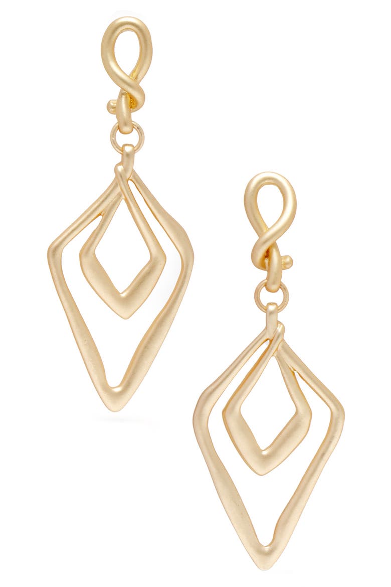 Diamond Duo Dangle Drop Earrings, Main, color, GOLD