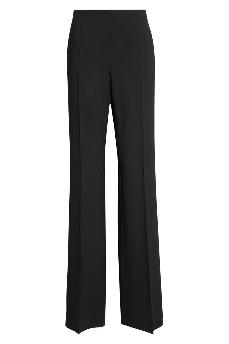 Morata Stretch Virgin Wool Flare Leg Pants, Alternate, color, BLACK