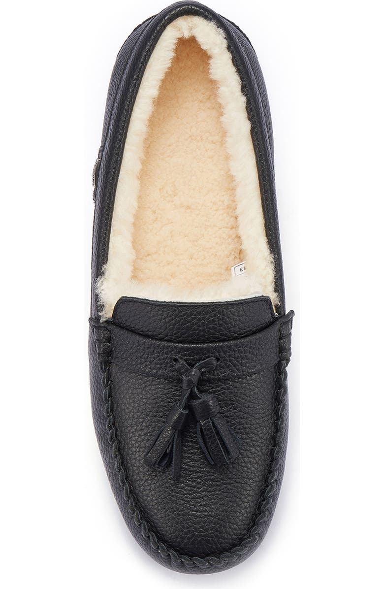 Australia Luxe Collective Hamilton Genuine Shearling Lined Tassel Loafer, Alternate, color, Crow