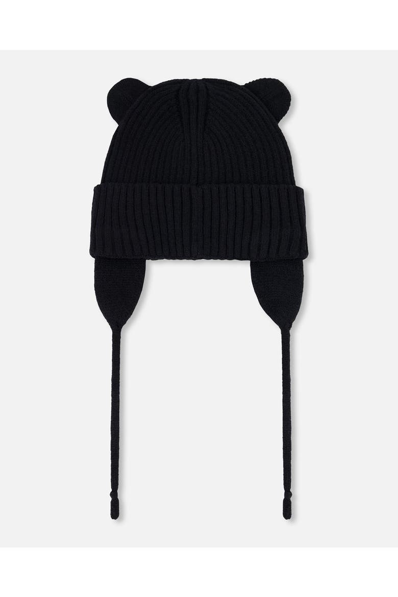 Gender Inclusive Logo Patch Ribbed Knit Hat, Alternate, color, Black